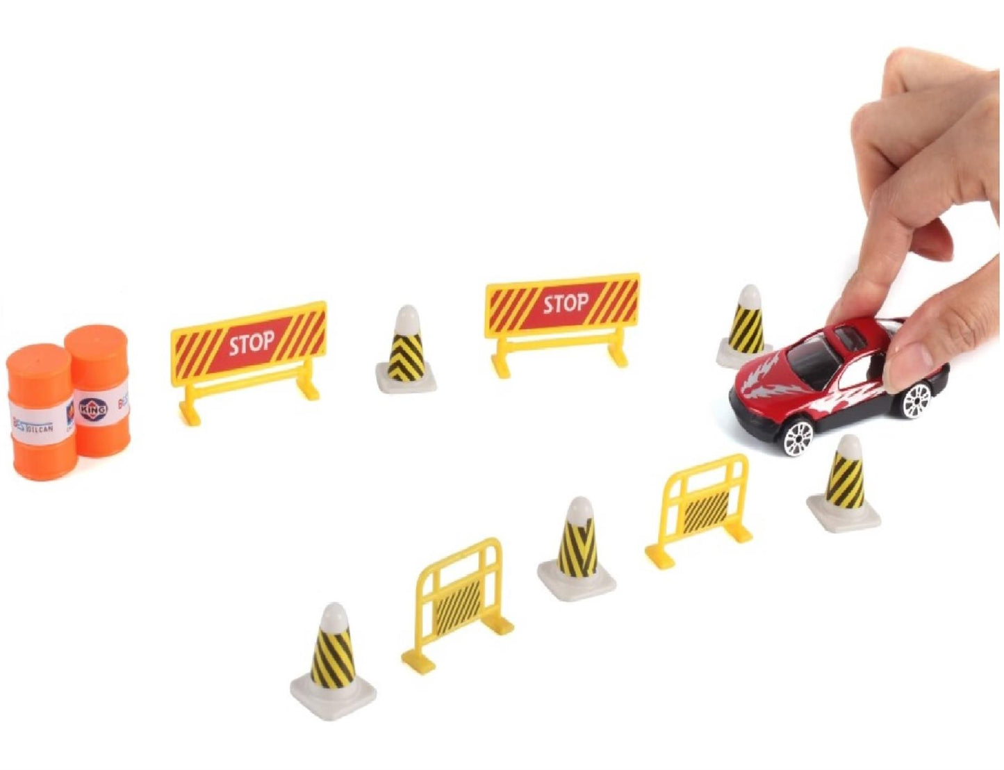 Highway Carrier Truck Playset with 6 Die-Cast Cars & Accessories