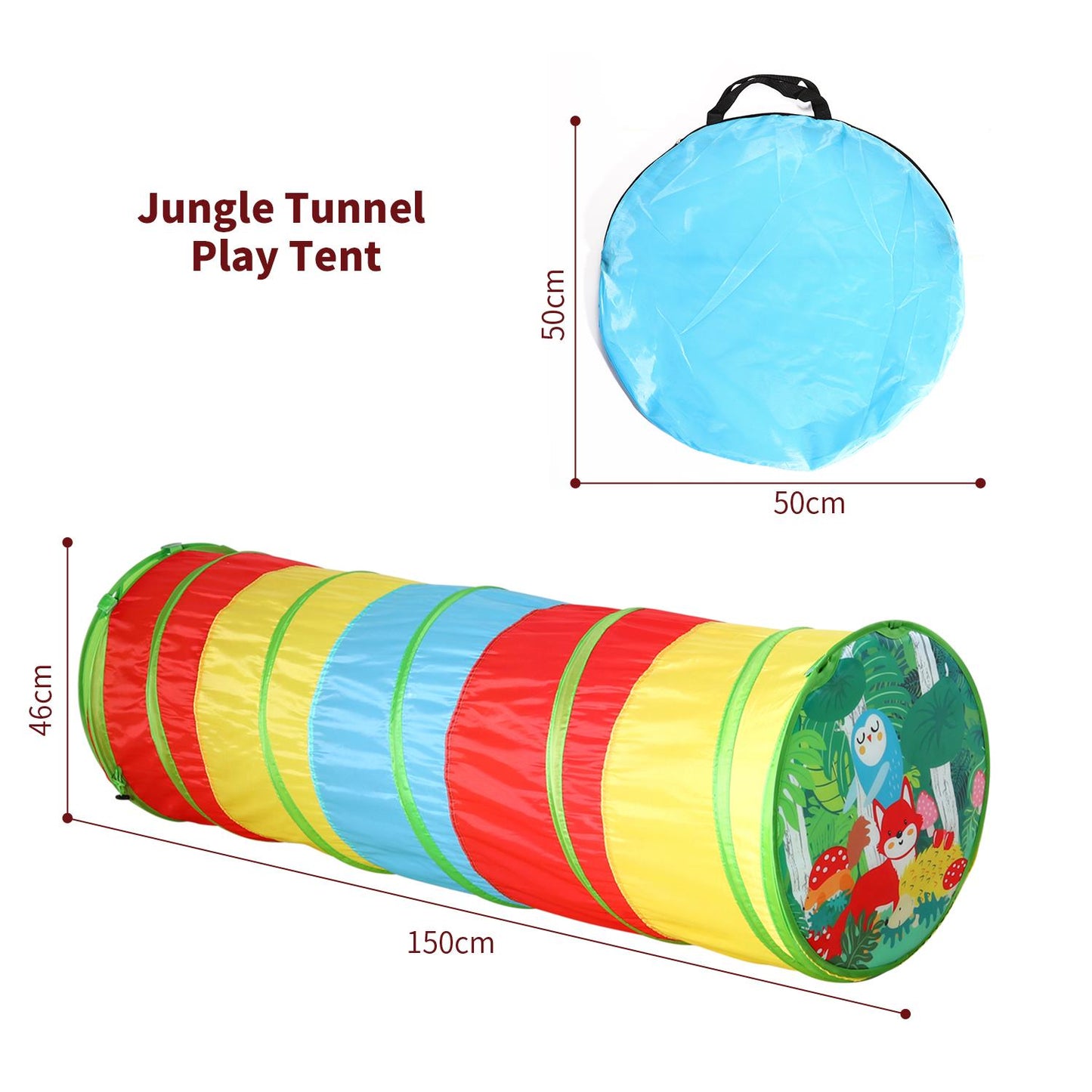 SOKA Play Tunnel Multicoloured Pop Up Jungle Indoor or Outdoor Garden Play Tents for Kids Childrens