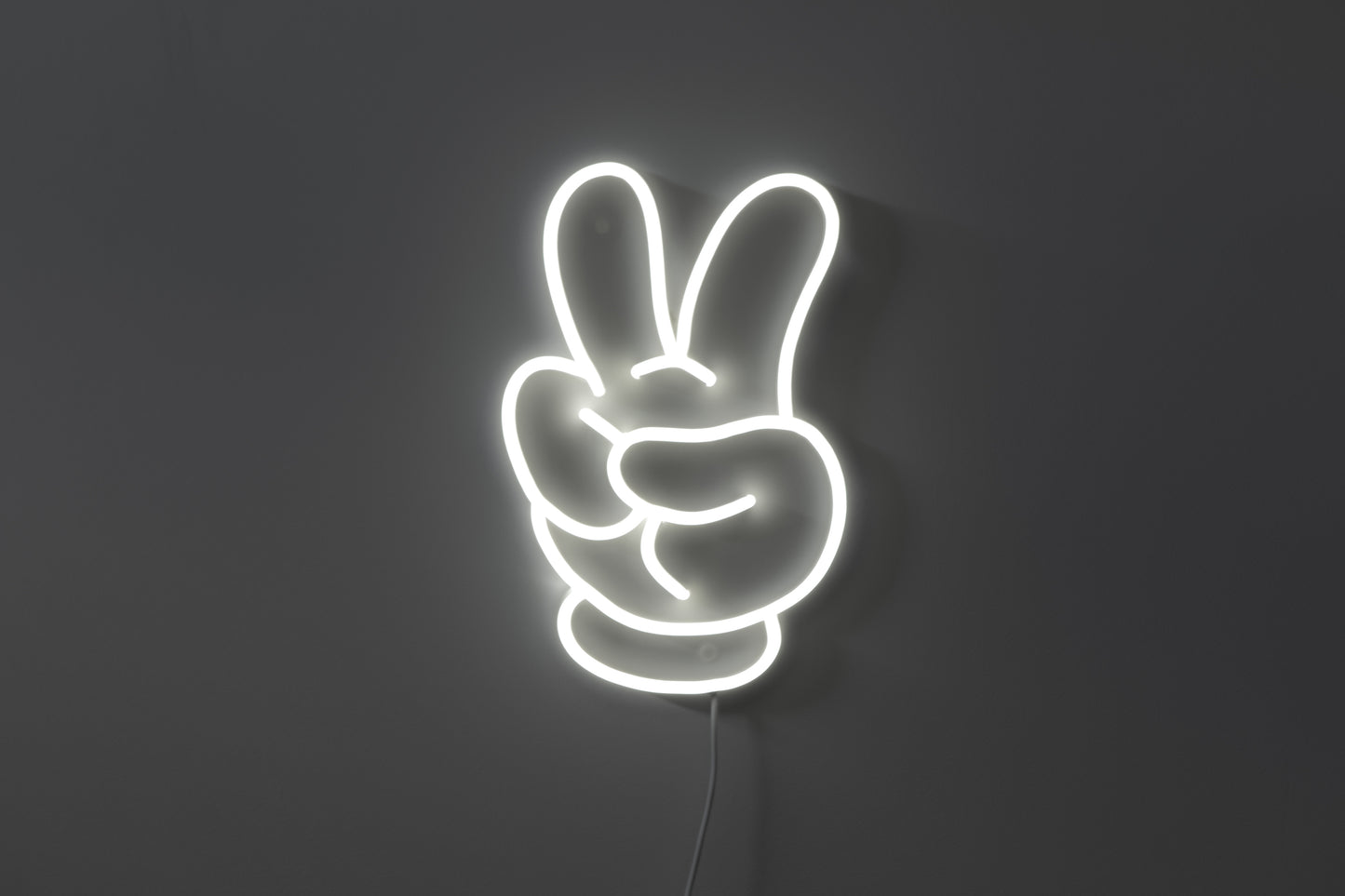 Disney Mickey/Minnie Glove Peace Sign Neon Sign by Yellowpop – Licensed Wall Light