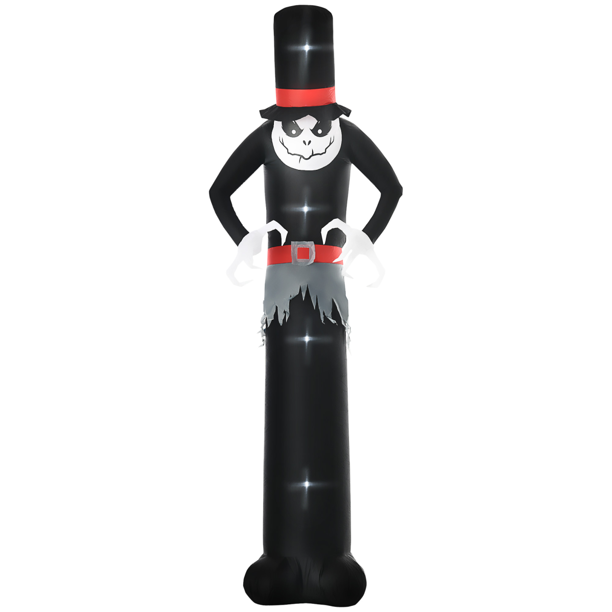 10FT Inflatable Halloween Skinny Ghost with Tall Hat & LED Lights – Outdoor Yard Decoration