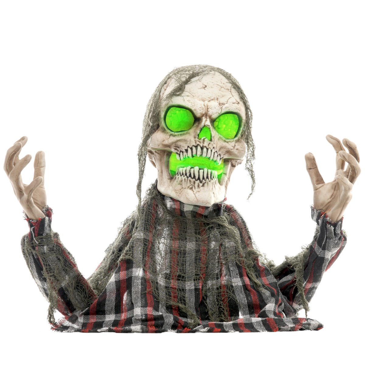 70cm Groundbreaker Skeleton Halloween Animatronic with Sound & Lights – Charcoal Grey