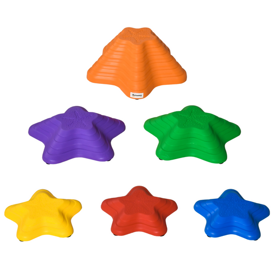 Outsunny 6-Piece Balance Stepping Stones – Stackable, Non-Slip Obstacle Course for Kids