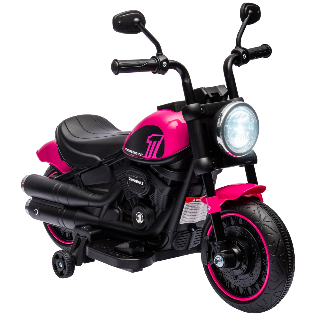 Kids Electric Ride-On Bike – Pink & Black (6V)