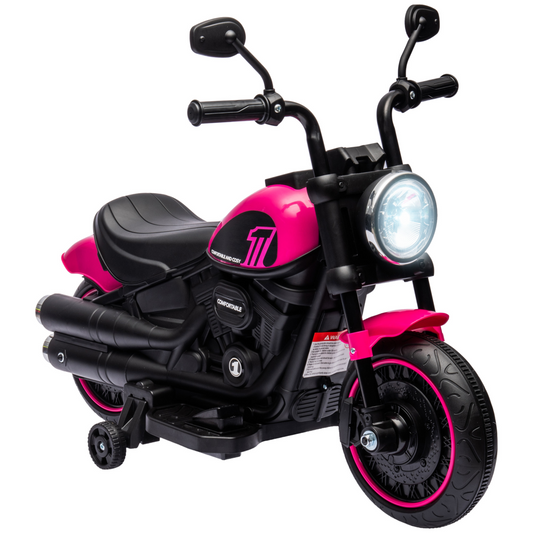 Kids Electric Ride-On Bike – Pink & Black (6V)