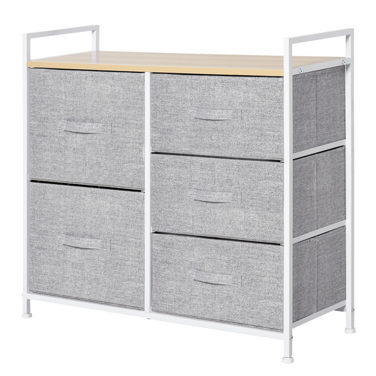 4-Drawer Fabric Storage Cabinet with Metal Frame – Grey