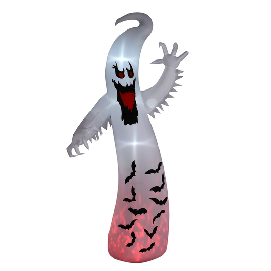 360cm Inflatable Spooky White Ghost with LED & Flame Light – Outdoor Halloween Decoration