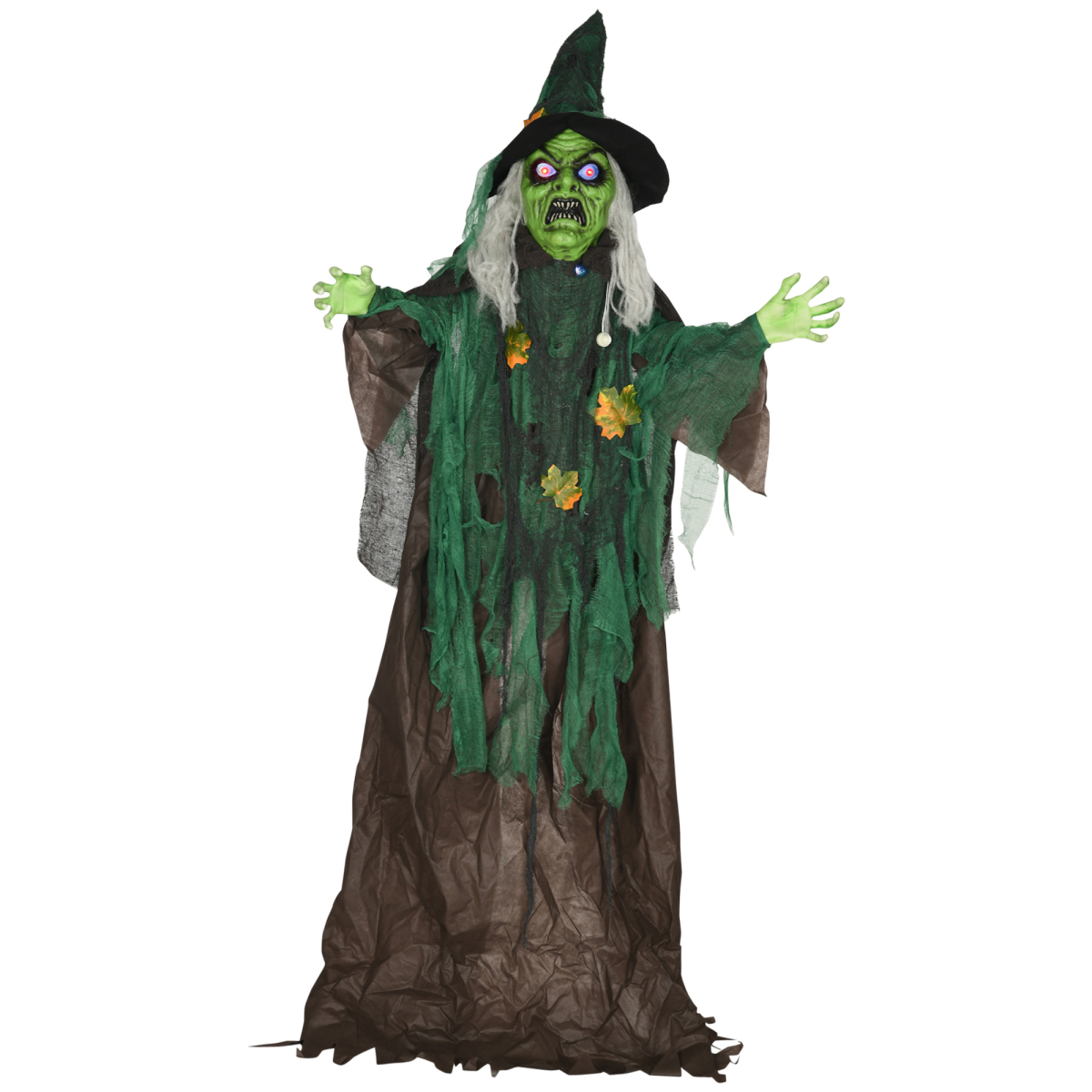 1.83m Animated Halloween Witch with Lights, Sounds & Motion – Indoor/Outdoor Decoration