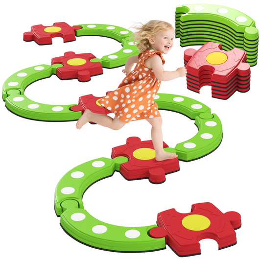 Kids’ Modular Balance Beam Set – Green & Red