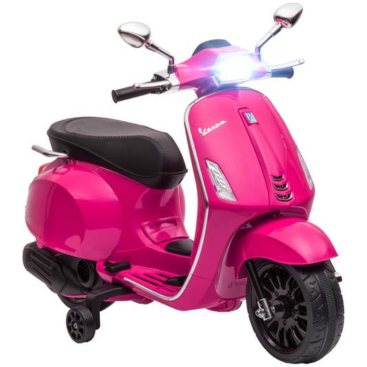 AIYAPLAY  12V Vespa Licensed Kids Ride-On Scooter – Pink