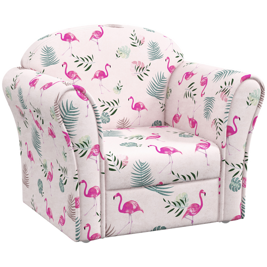 Kids Flamingo Armchair – Pink Toddler Sofa Chair (Ages 18–36 Months)