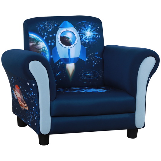 HOMCOM Kids Mini Sofa Chair with Armrest – Blue (Ages 3-6)