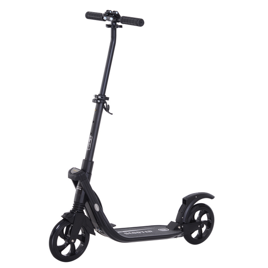 Folding Kick Scooter Teens Adult Ride On Adjustable 2 Big Wheels Black