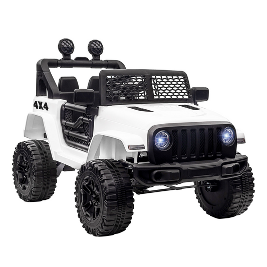 12V Kids Electric Ride On Car Truck Off-road Toy Remote Control White