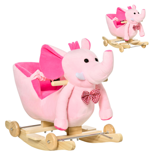 2-in-1 Kids Rocking Horse & Stroller – Elephant Design