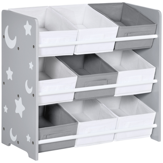 Kids Storage Unit with 9 Removable Baskets – Grey