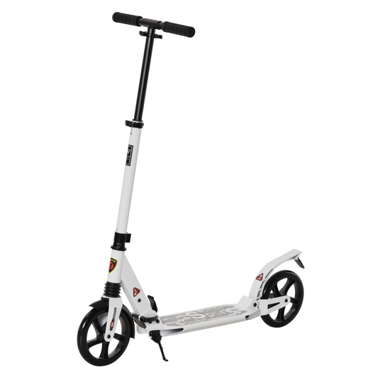 Kick Scooter Folding 2 Big Wheels Adjustable  Adult Teens For 14 White