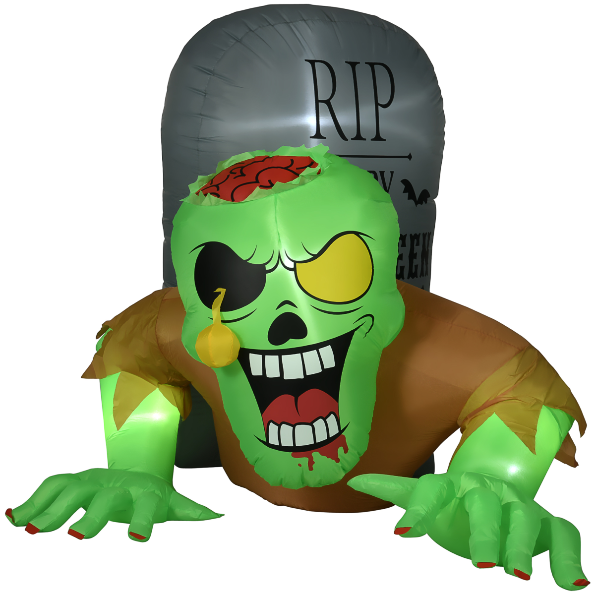 1.5m Inflatable Corpse Ghost Climbing from Tombstone with LED Lights – Outdoor Halloween Decoration