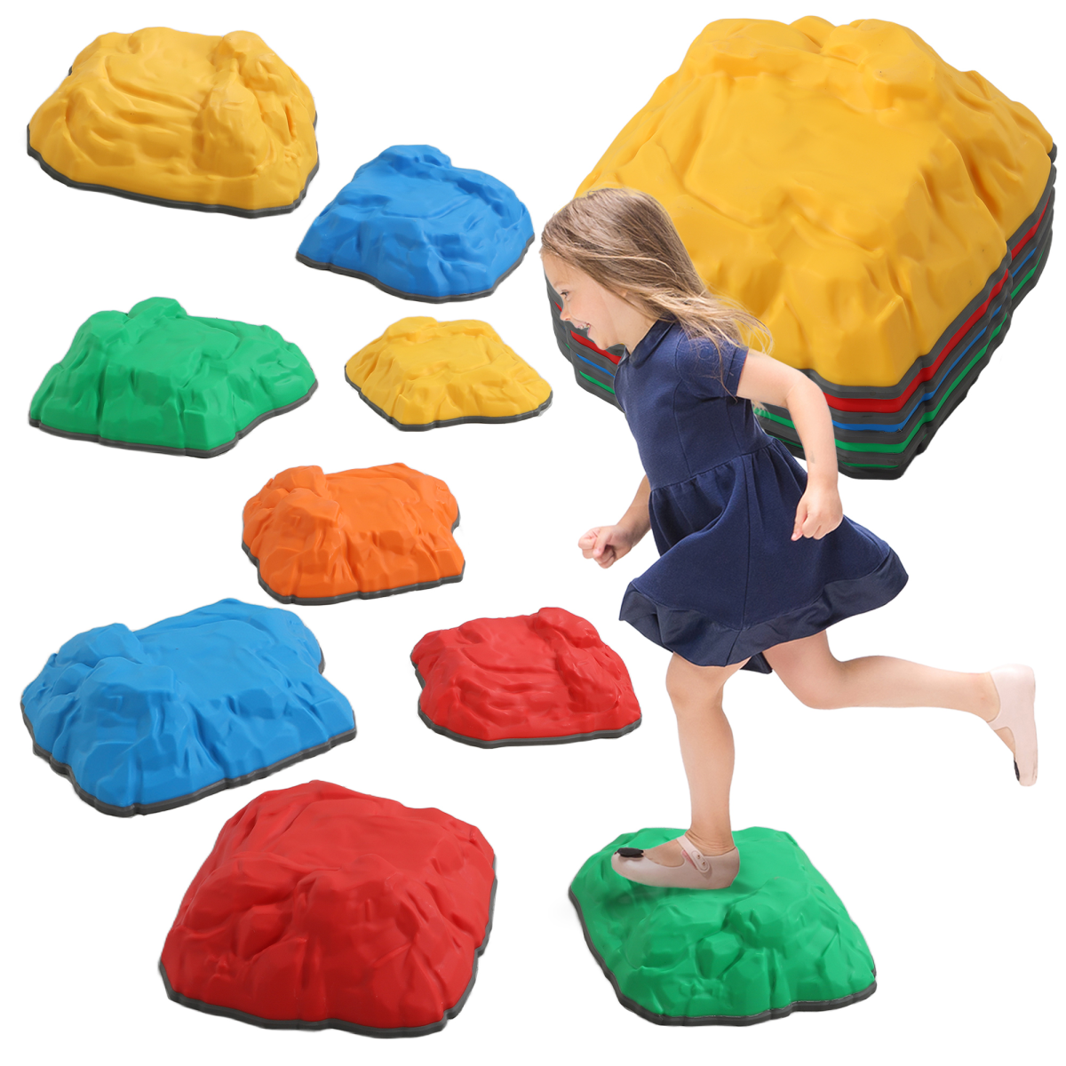 Kids Stepping Stone Balance Blocks – Set of 9