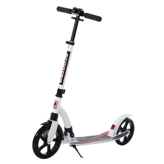 Teens Adult Kick Scooter Foldable Adjust Aluminum For Age 14 White