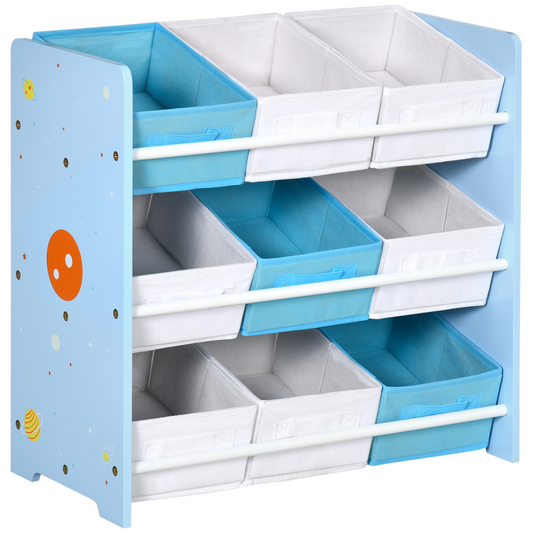 Kids Storage Unit with 9 Removable Baskets – Blue
