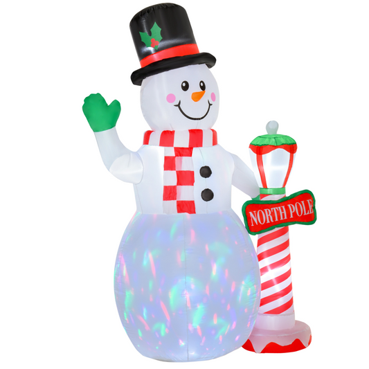 8ft Tall Christmas Inflatable Snowman Street Lamp Lighted Garden Lawn